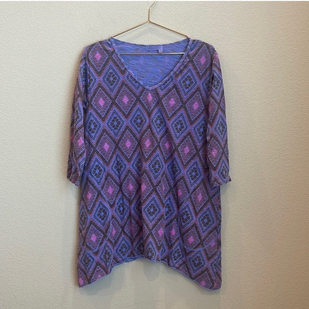 Fresh Produce Geometric 3/4 Sleeve Tunic Size Small
